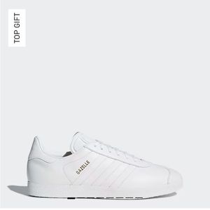 LIKE NEW Adidas Gazelle cloud white gold metallic - Men’s 6/Womens 7